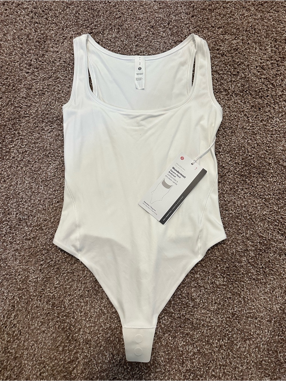 lululemon athletica White Scoop Neck Tank Bodysuit